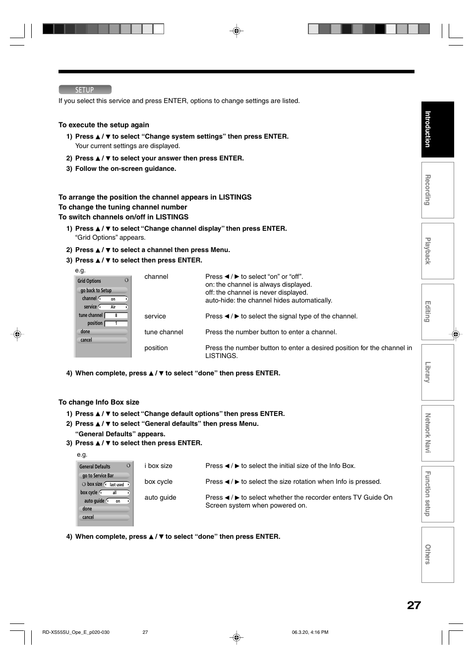 Toshiba RD-XS55KU User Manual | Page 27 / 199