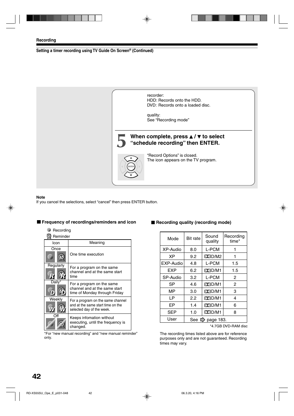 Toshiba RD-XS55KU User Manual | Page 42 / 199