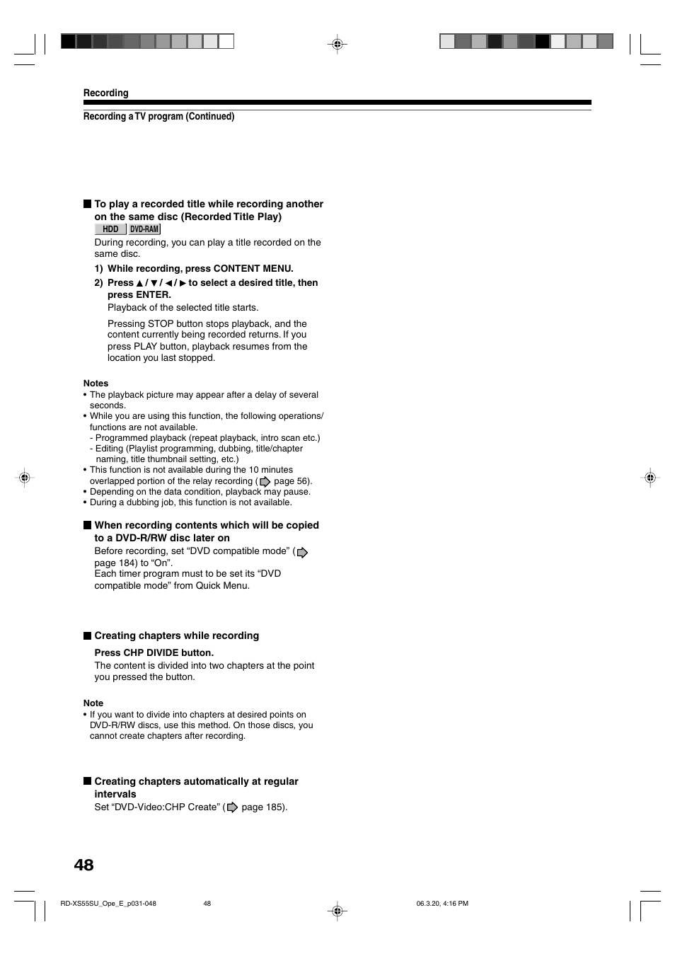 Toshiba RD-XS55KU User Manual | Page 48 / 199