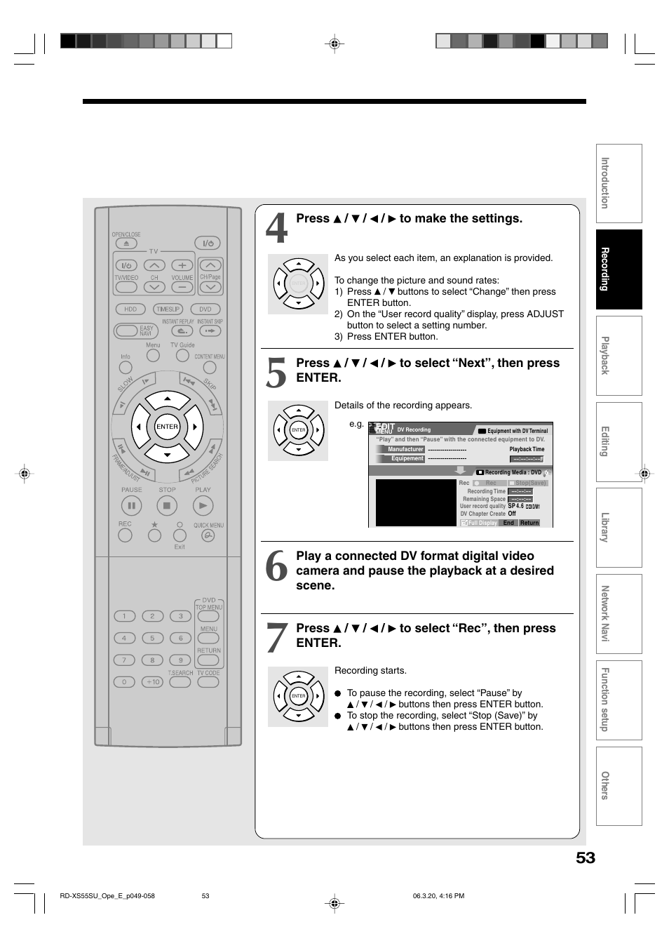 Toshiba RD-XS55KU User Manual | Page 53 / 199