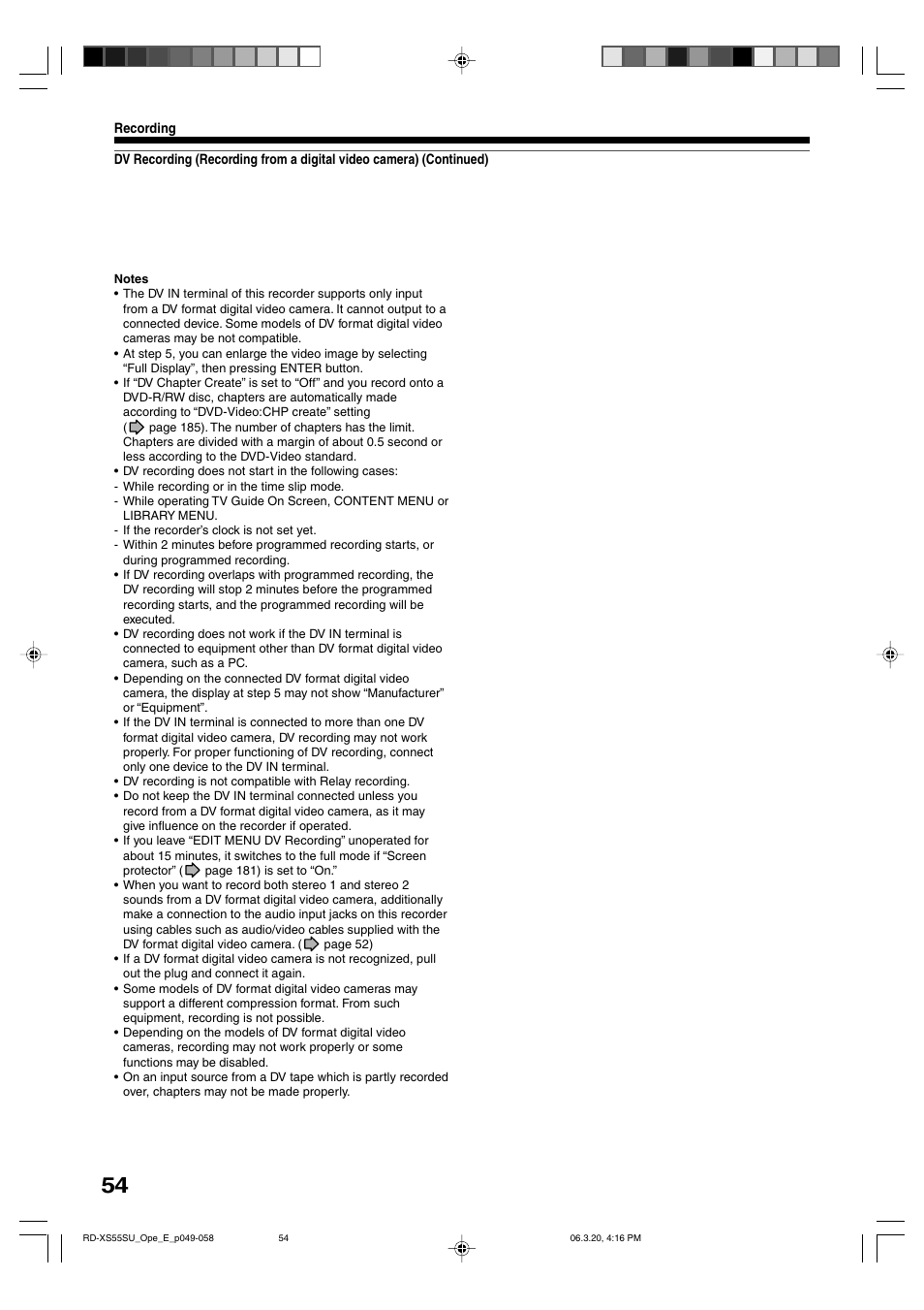 Toshiba RD-XS55KU User Manual | Page 54 / 199