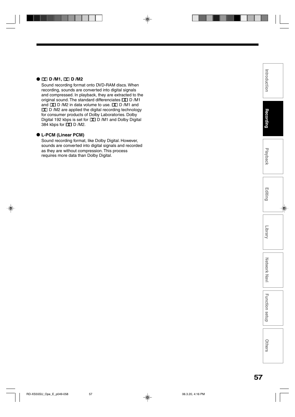 Toshiba RD-XS55KU User Manual | Page 57 / 199