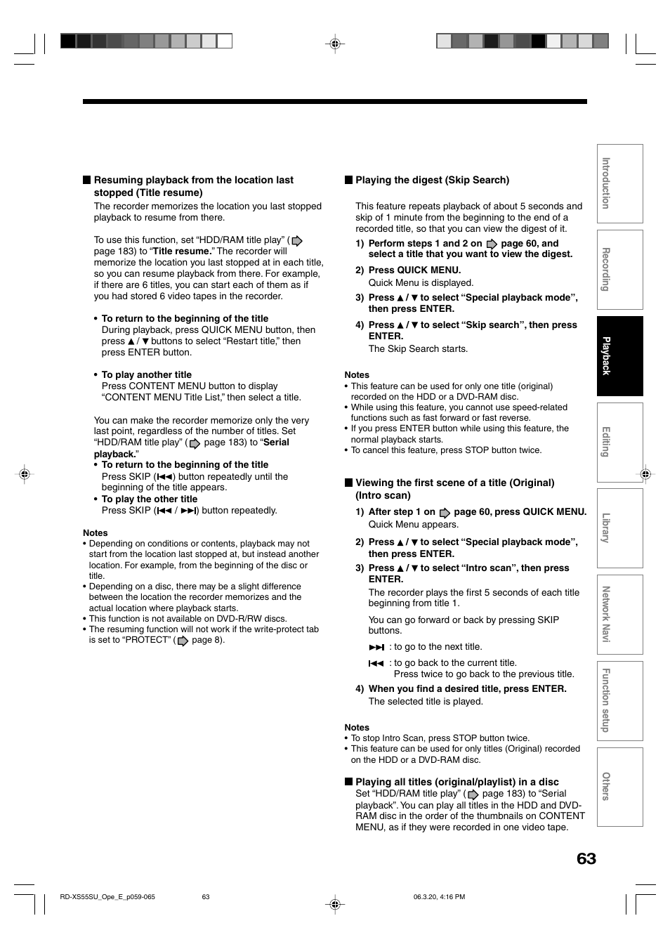 Toshiba RD-XS55KU User Manual | Page 63 / 199