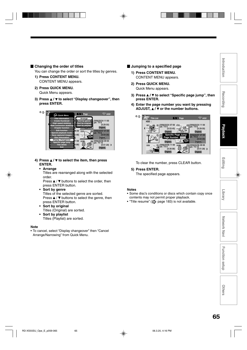 Jumping to a specified page | Toshiba RD-XS55KU User Manual | Page 65 / 199