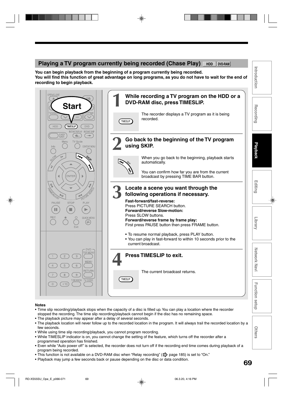 Start | Toshiba RD-XS55KU User Manual | Page 69 / 199
