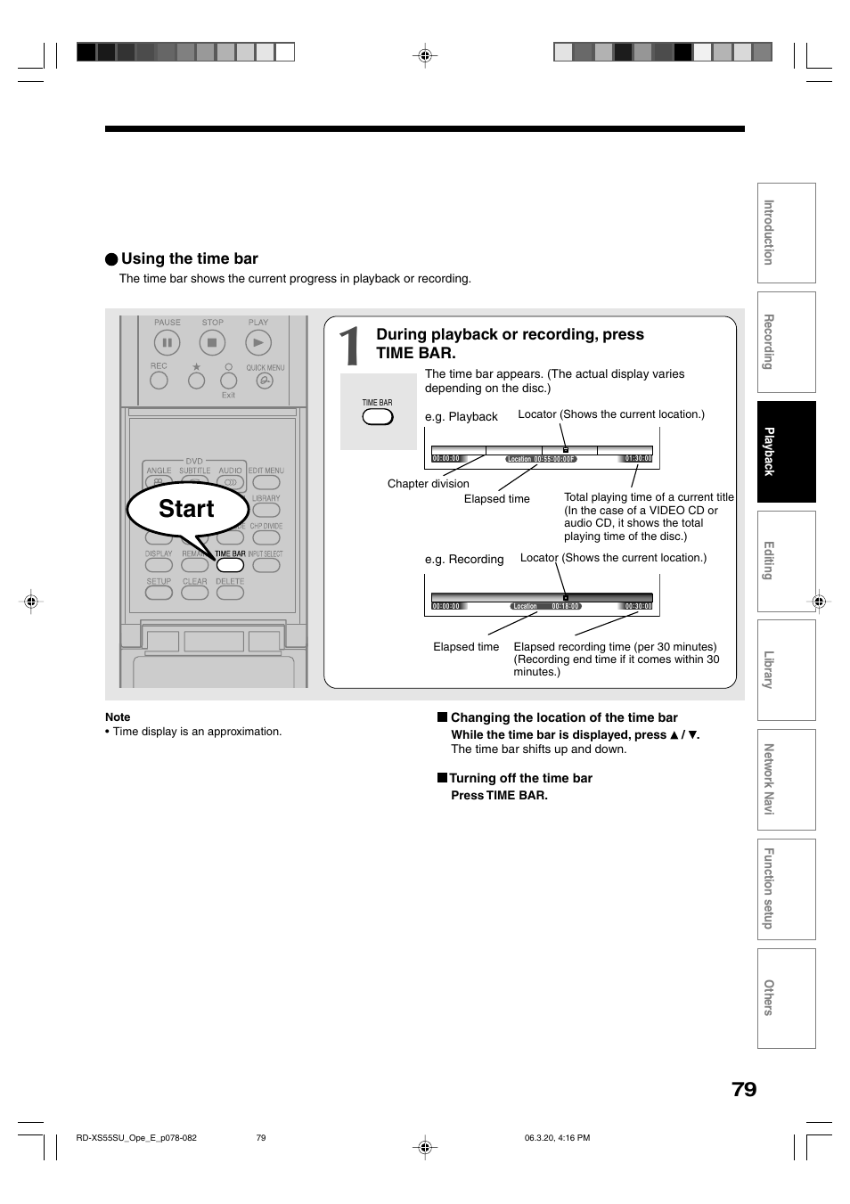 Start | Toshiba RD-XS55KU User Manual | Page 79 / 199