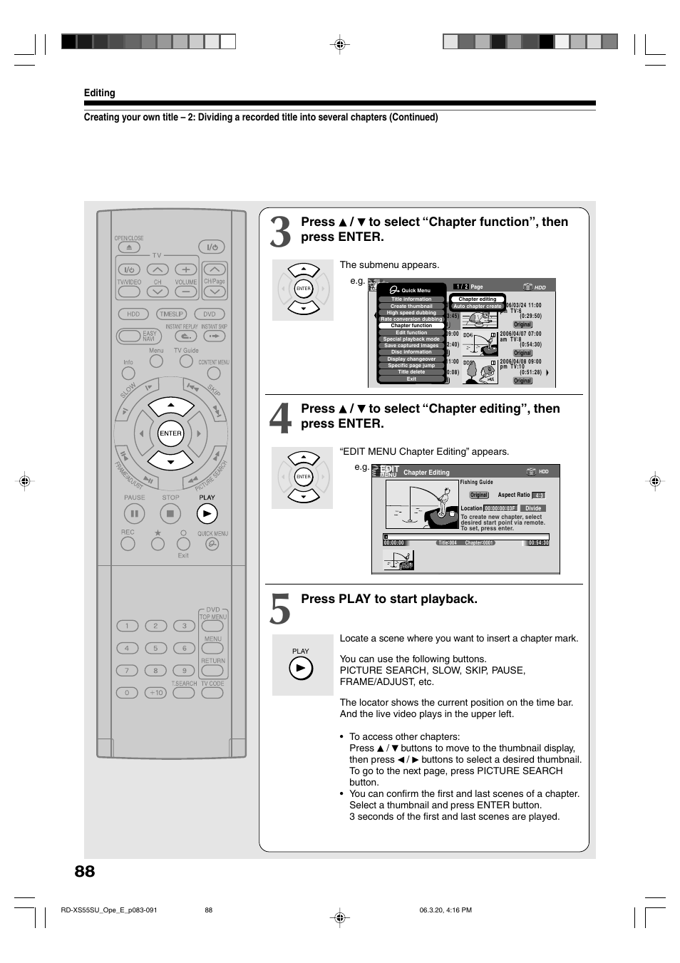 Press play to start playback | Toshiba RD-XS55KU User Manual | Page 88 / 199