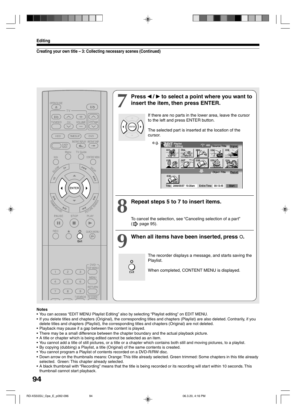 Toshiba RD-XS55KU User Manual | Page 94 / 199