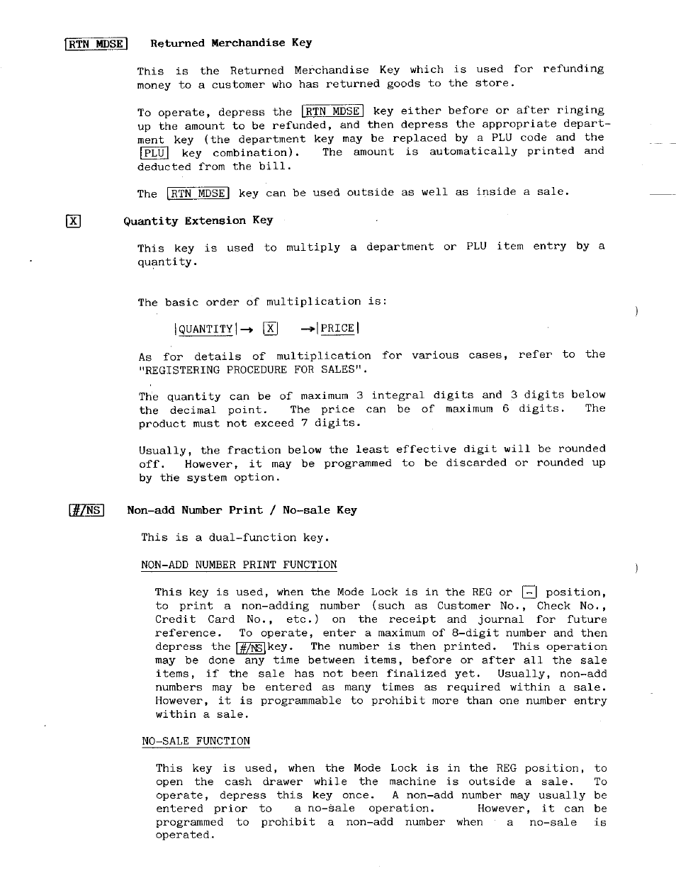 I non-add number print / no-sale key | Toshiba MA-141 User Manual | Page 12 / 64