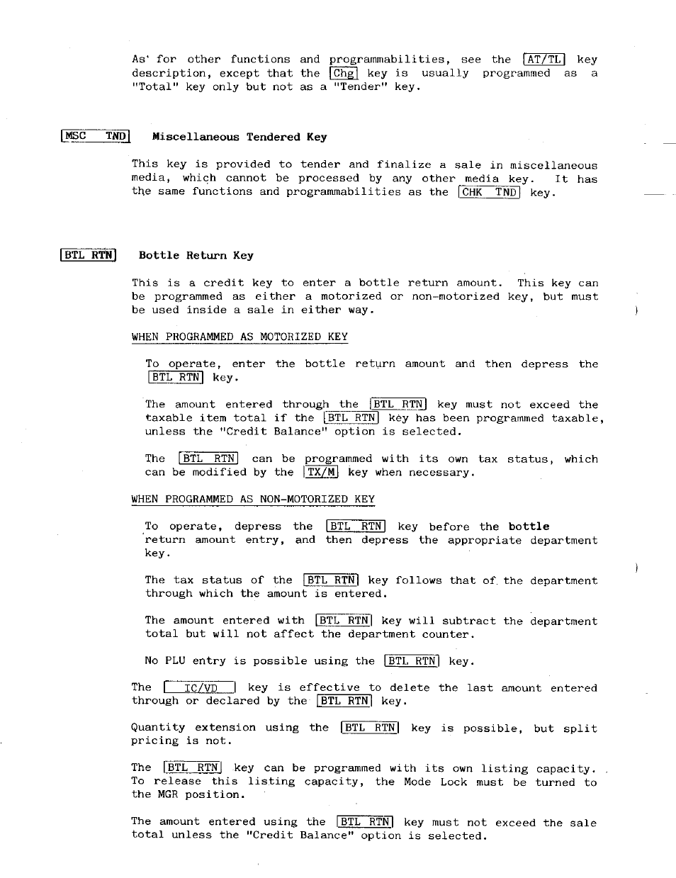 1msc tnd1 miscellaneous tendered key | Toshiba MA-141 User Manual | Page 18 / 64