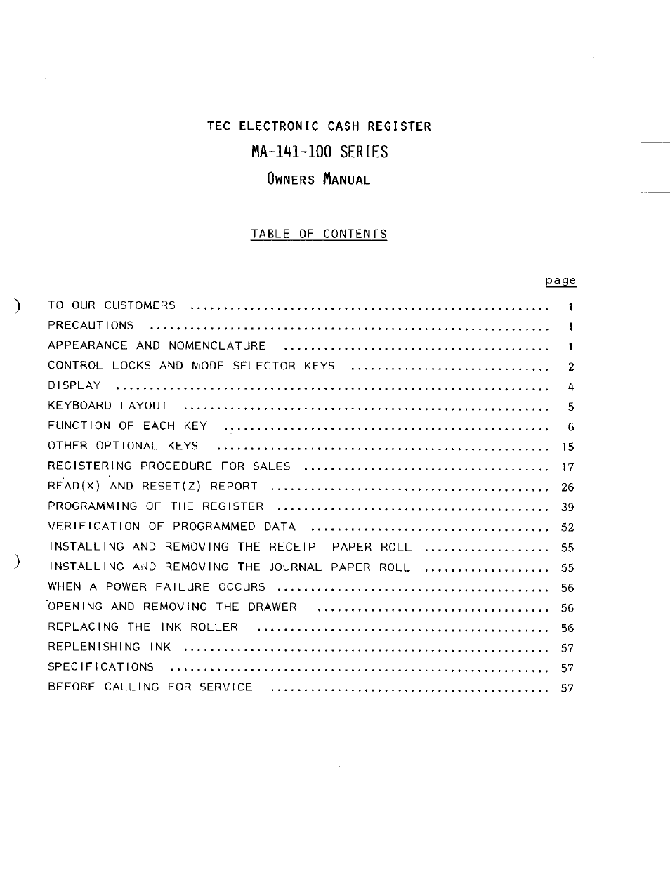 Ma-wl-loo series | Toshiba MA-141 User Manual | Page 3 / 64