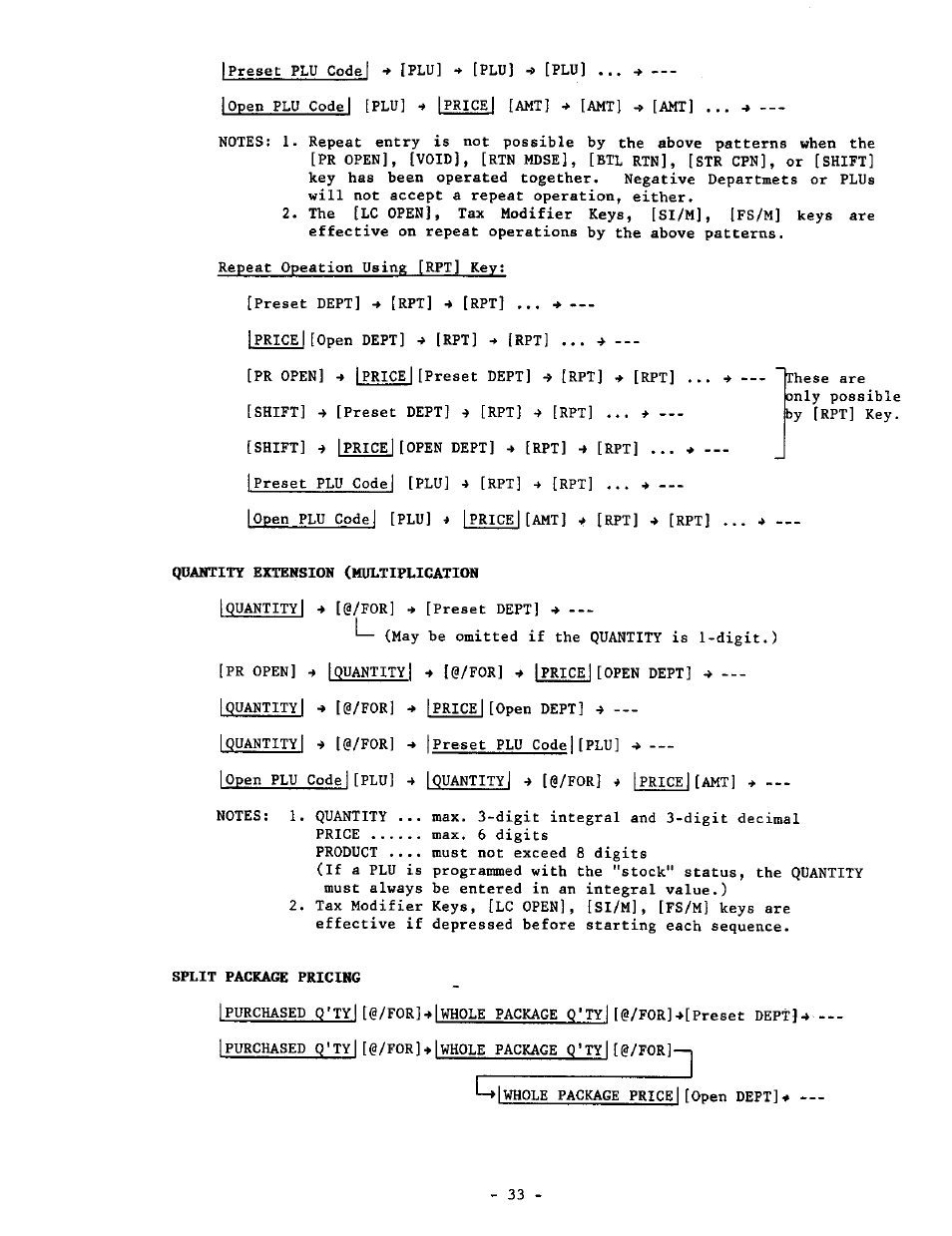 Quantity extension (multiplication, Split package pricing | Toshiba MA-1190 User Manual | Page 37 / 98