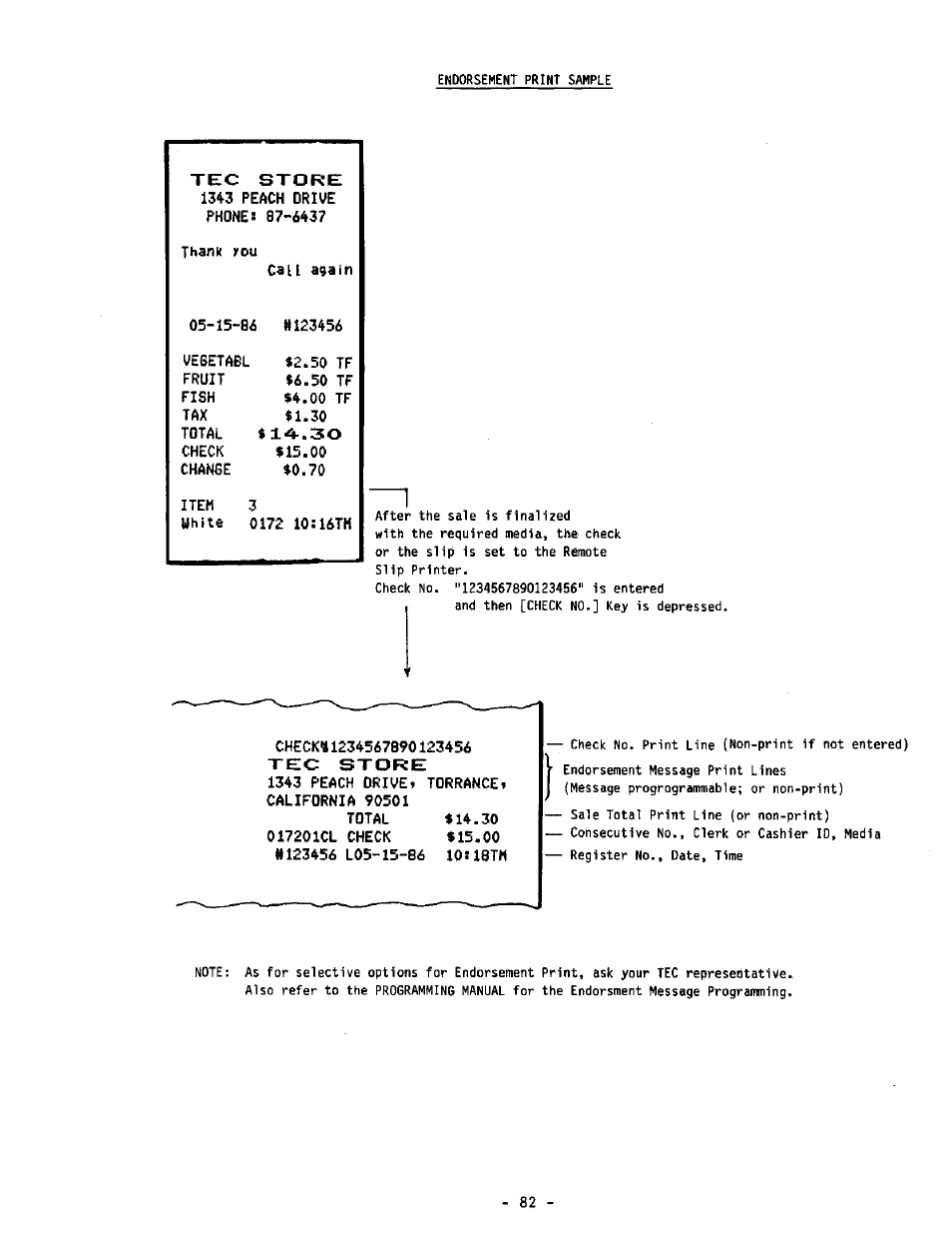 Tec store 1343 peach drive phone: 87-6437, Thank xou, C3u again | Toshiba MA-1190 User Manual | Page 86 / 98