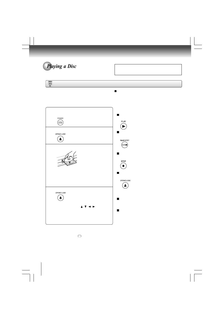 Playing a disc, Basic playback | Toshiba SD-480EKE User Manual | Page 18 / 40