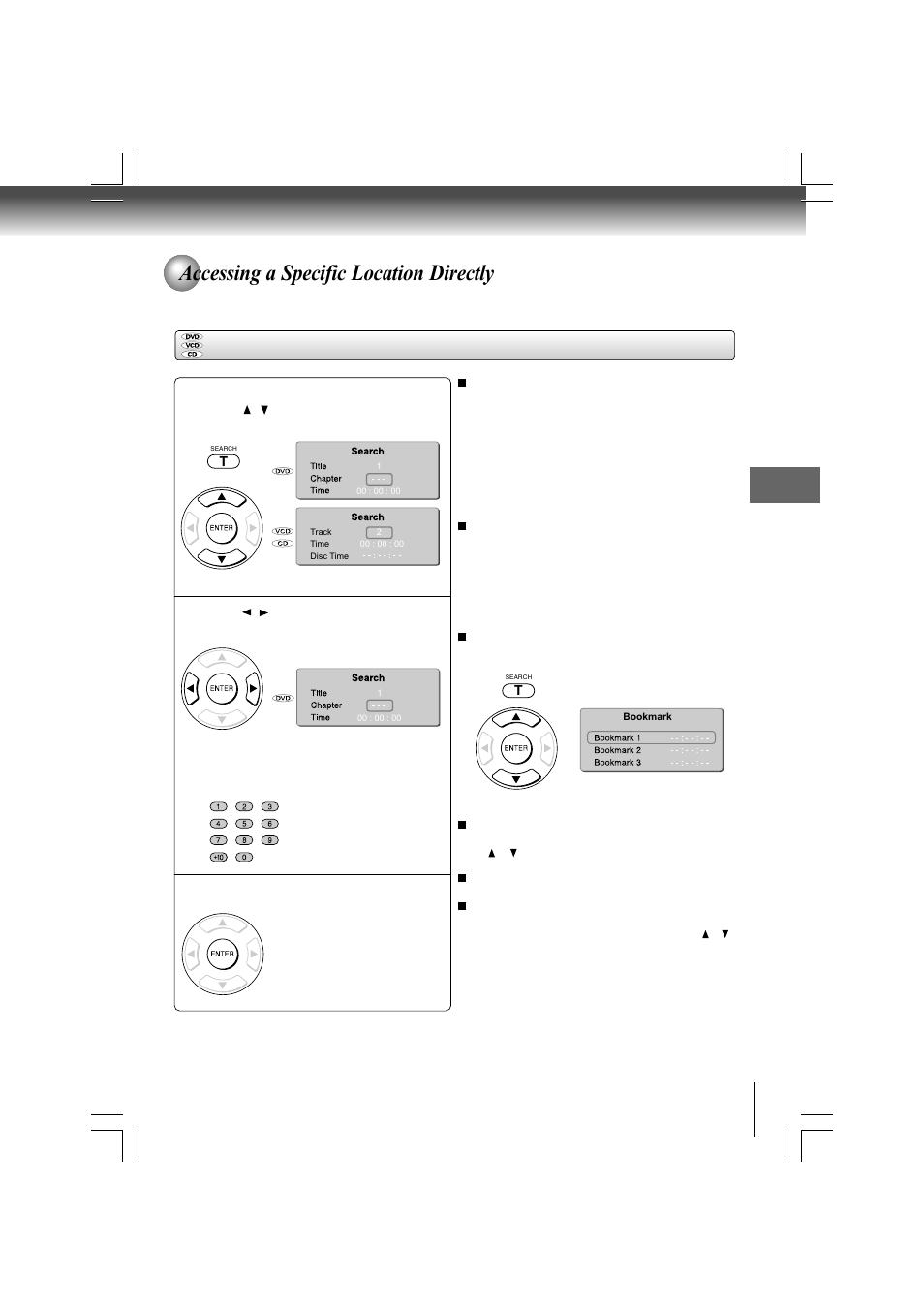 Accessing a specific location directly | Toshiba SD-480EKE User Manual | Page 21 / 40