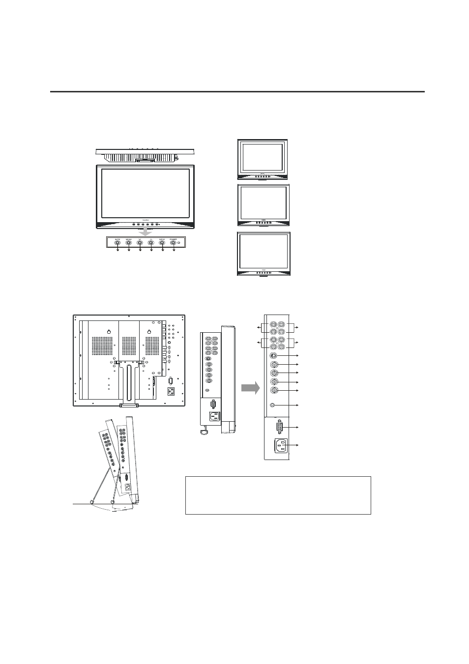 Exploring your new monitor, Front panel, Back side | Toshiba P1750LA User Manual | Page 6 / 18