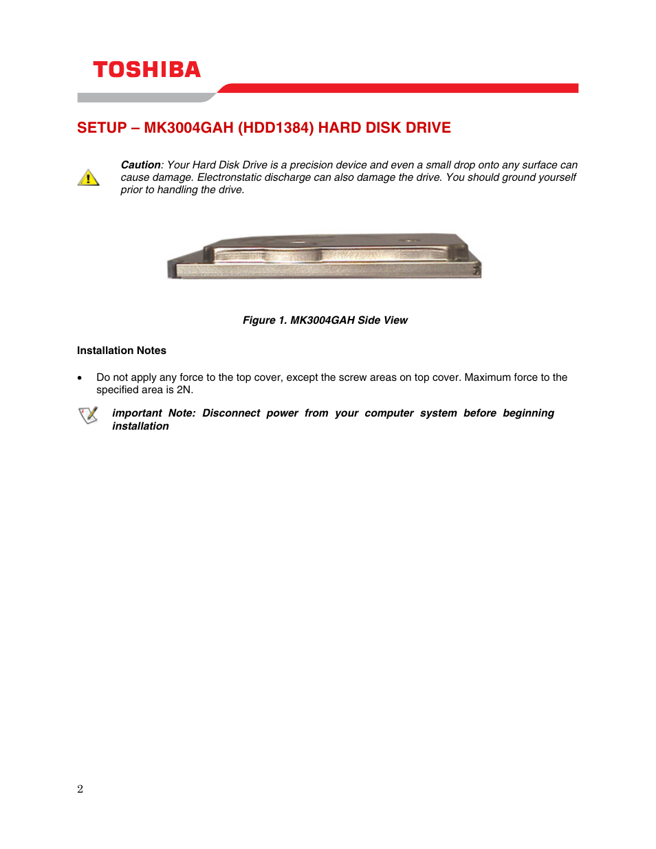 Setup – mk3004gah (hdd1384) hard disk drive | Toshiba MK3004GAH User Manual | Page 4 / 9