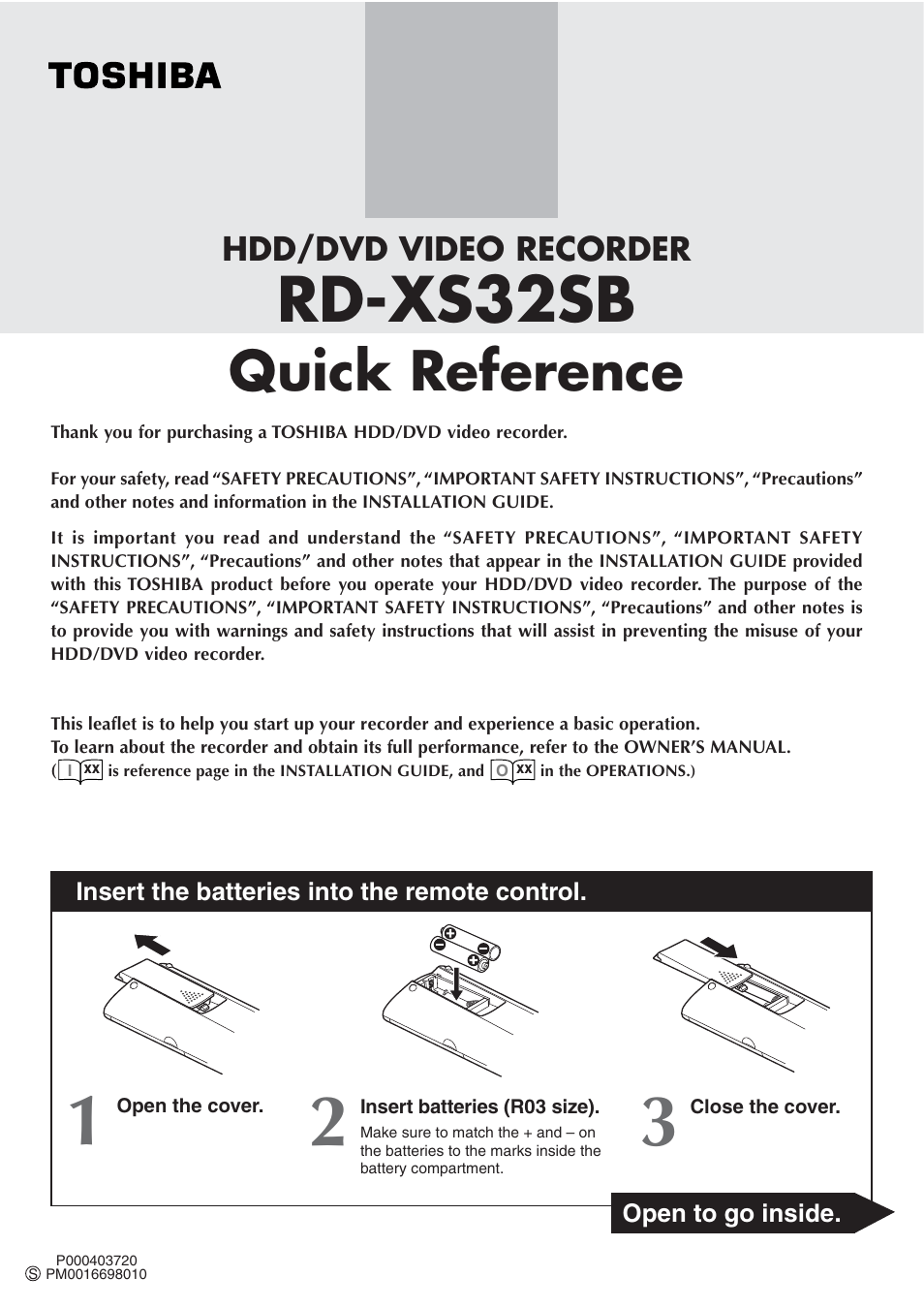 Toshiba RD-XS32SB User Manual | 239 pages