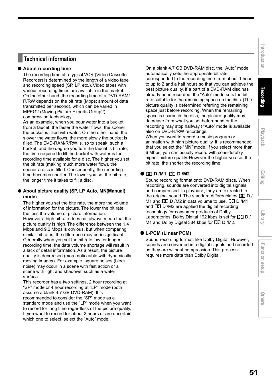 Technical information | Toshiba RD-XS32SB User Manual | Page 115 / 239