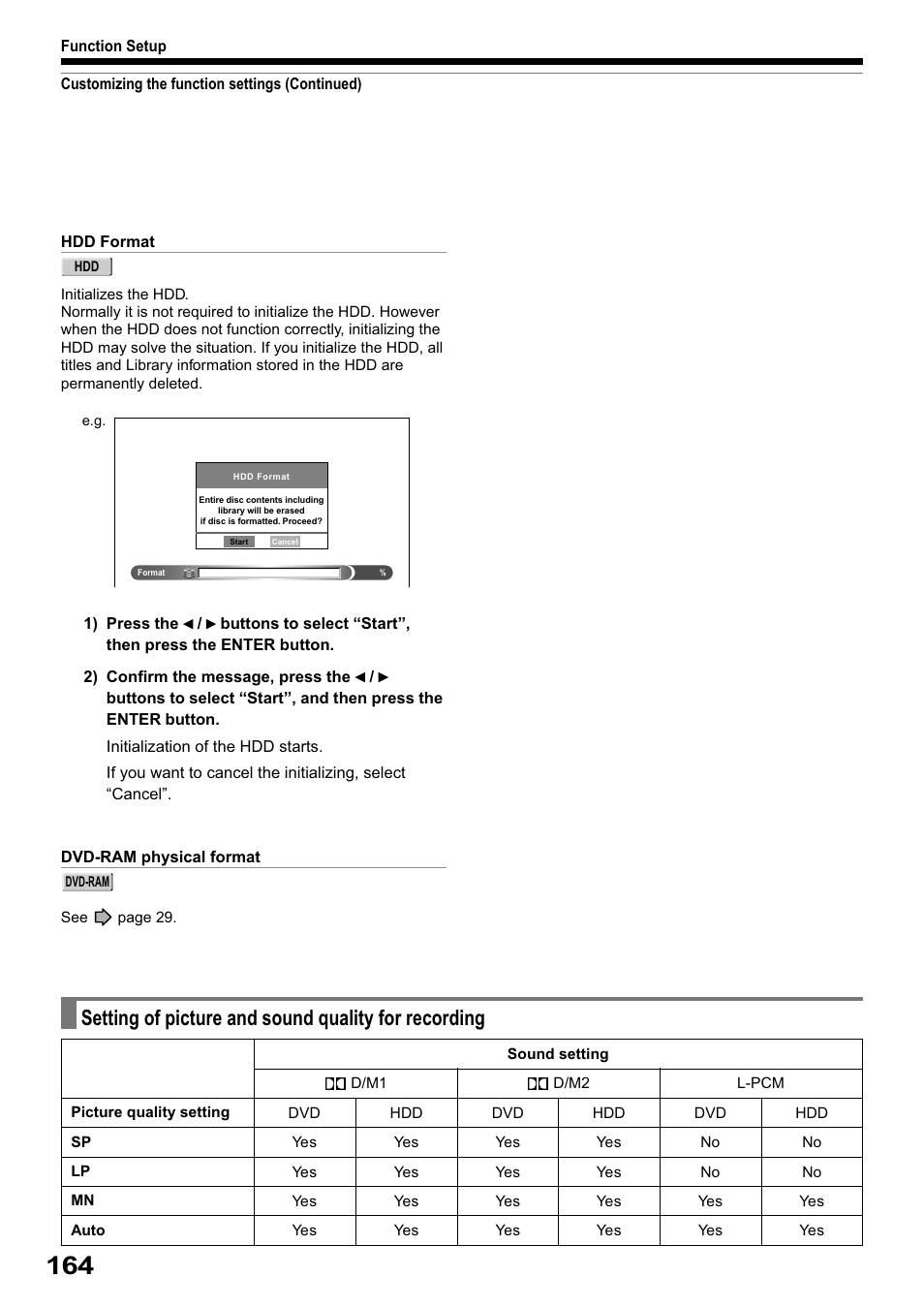 Setting of picture and sound quality for recording | Toshiba RD-XS32SB User Manual | Page 228 / 239