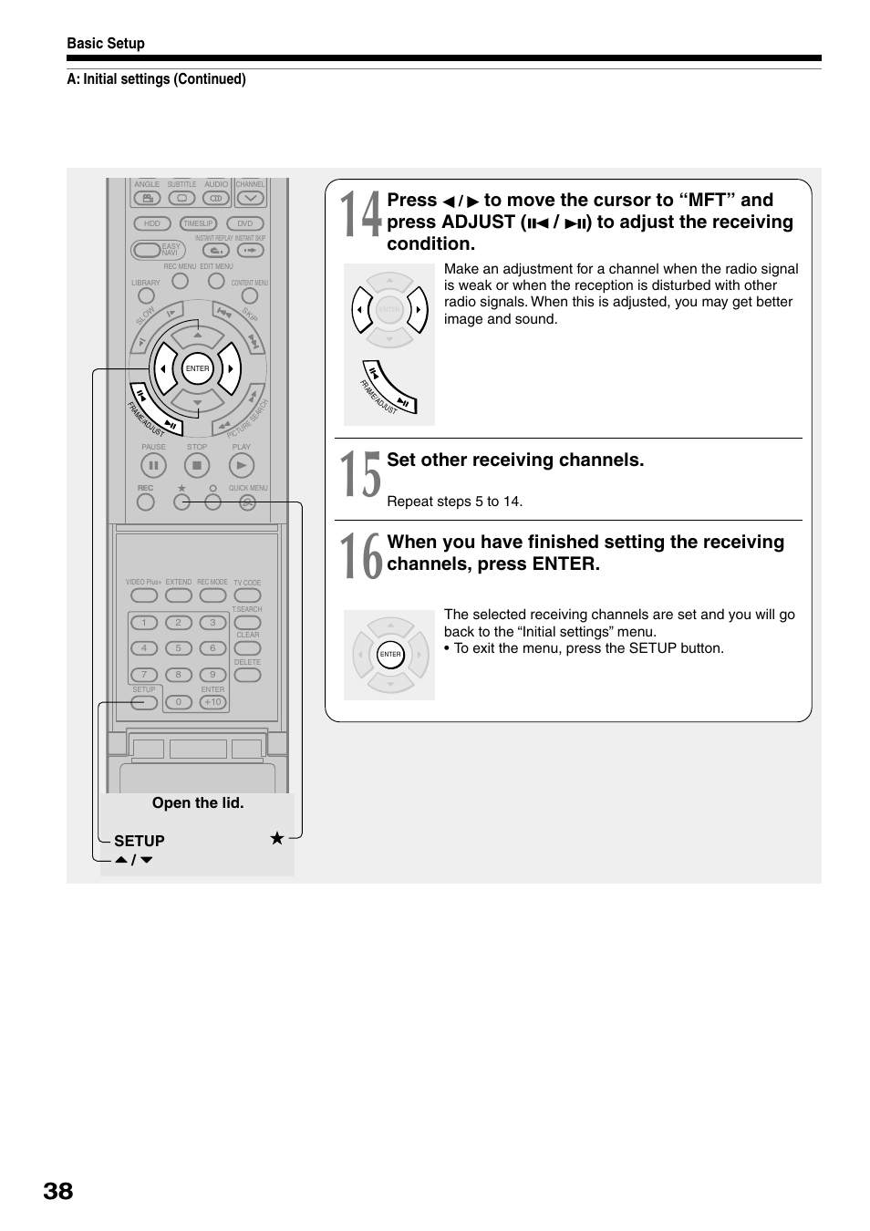 Press, Set other receiving channels | Toshiba RD-XS32SB User Manual | Page 46 / 239