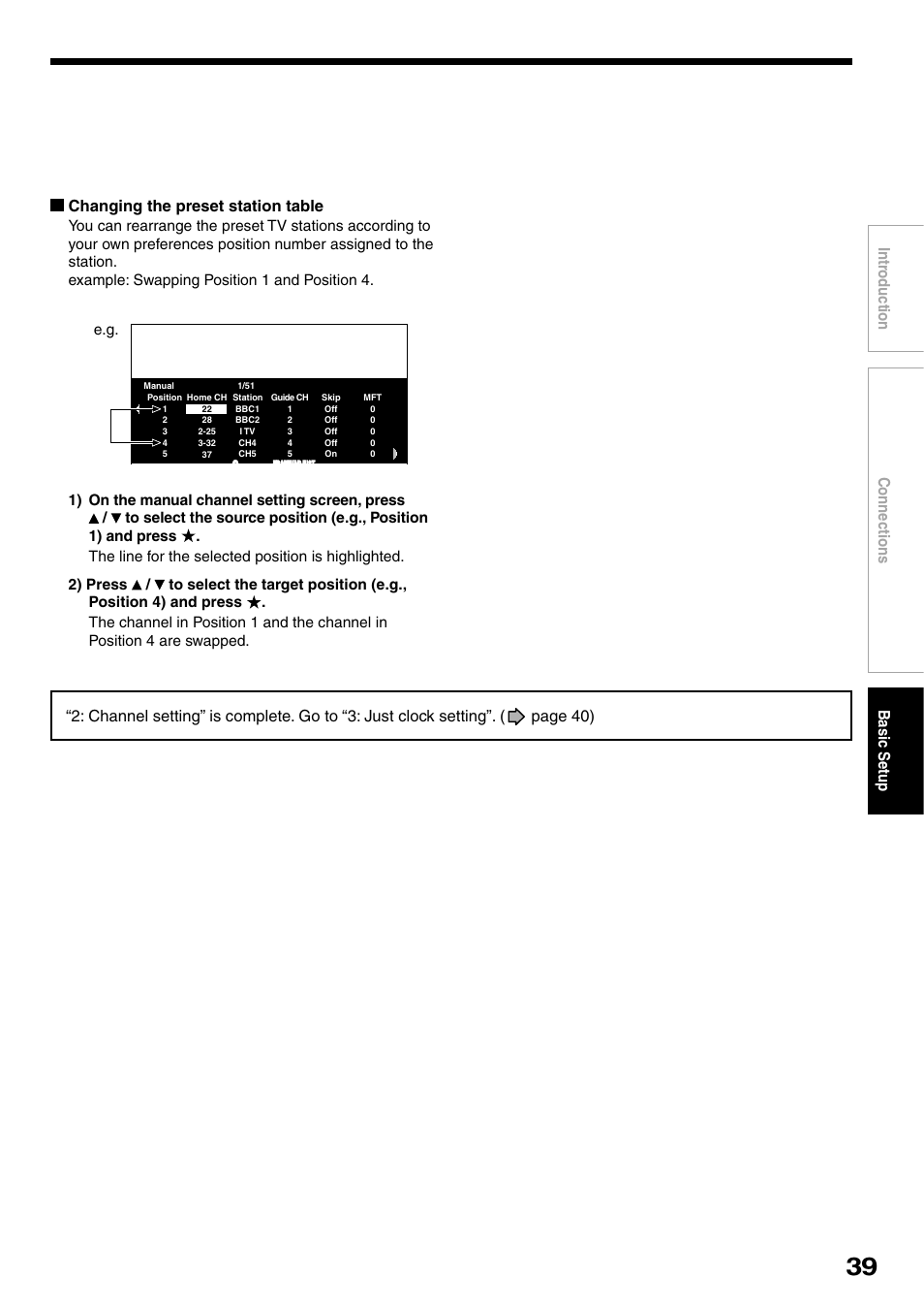 Changing the preset station table | Toshiba RD-XS32SB User Manual | Page 47 / 239