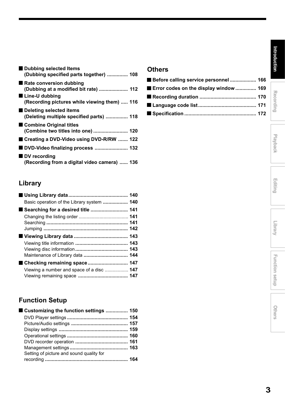 Library, Function setup, Others | Toshiba RD-XS32SB User Manual | Page 67 / 239