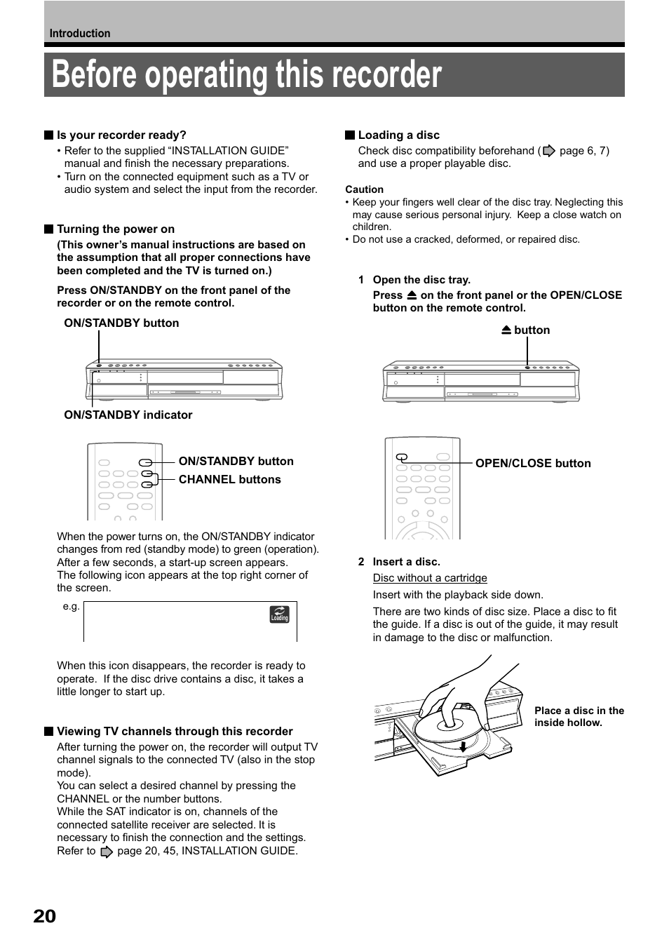 Before operating this recorder | Toshiba RD-XS32SB User Manual | Page 84 / 239