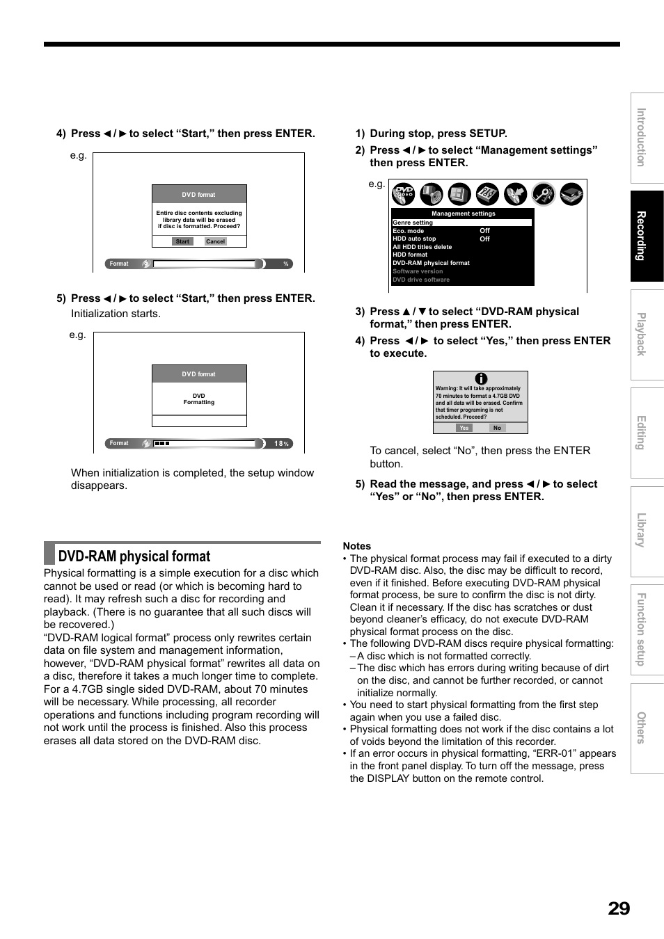 Dvd-ram physical format | Toshiba RD-XS32SB User Manual | Page 93 / 239