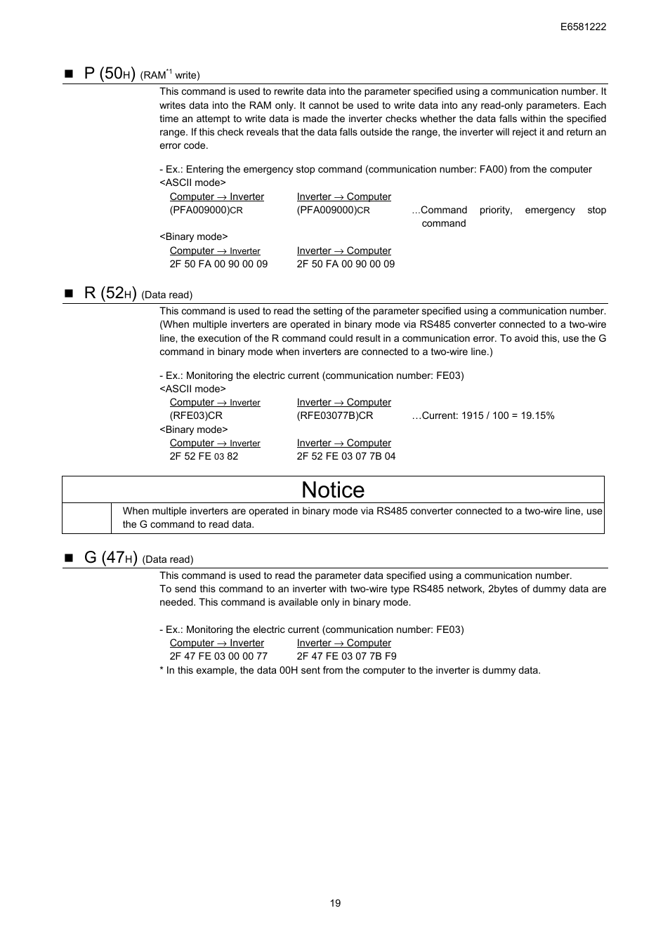 Notice, P (50, R (52 | G (47 | Toshiba TOSVERT VF-S11 User Manual | Page 21 / 68