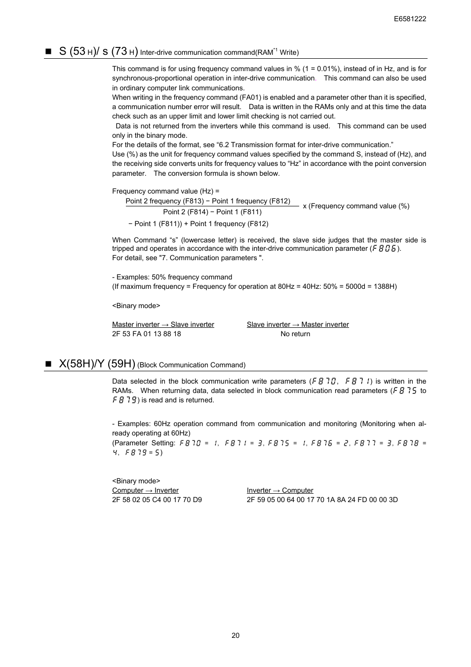 S (53, S (73, X(58h)/y (59h) | Toshiba TOSVERT VF-S11 User Manual | Page 22 / 68