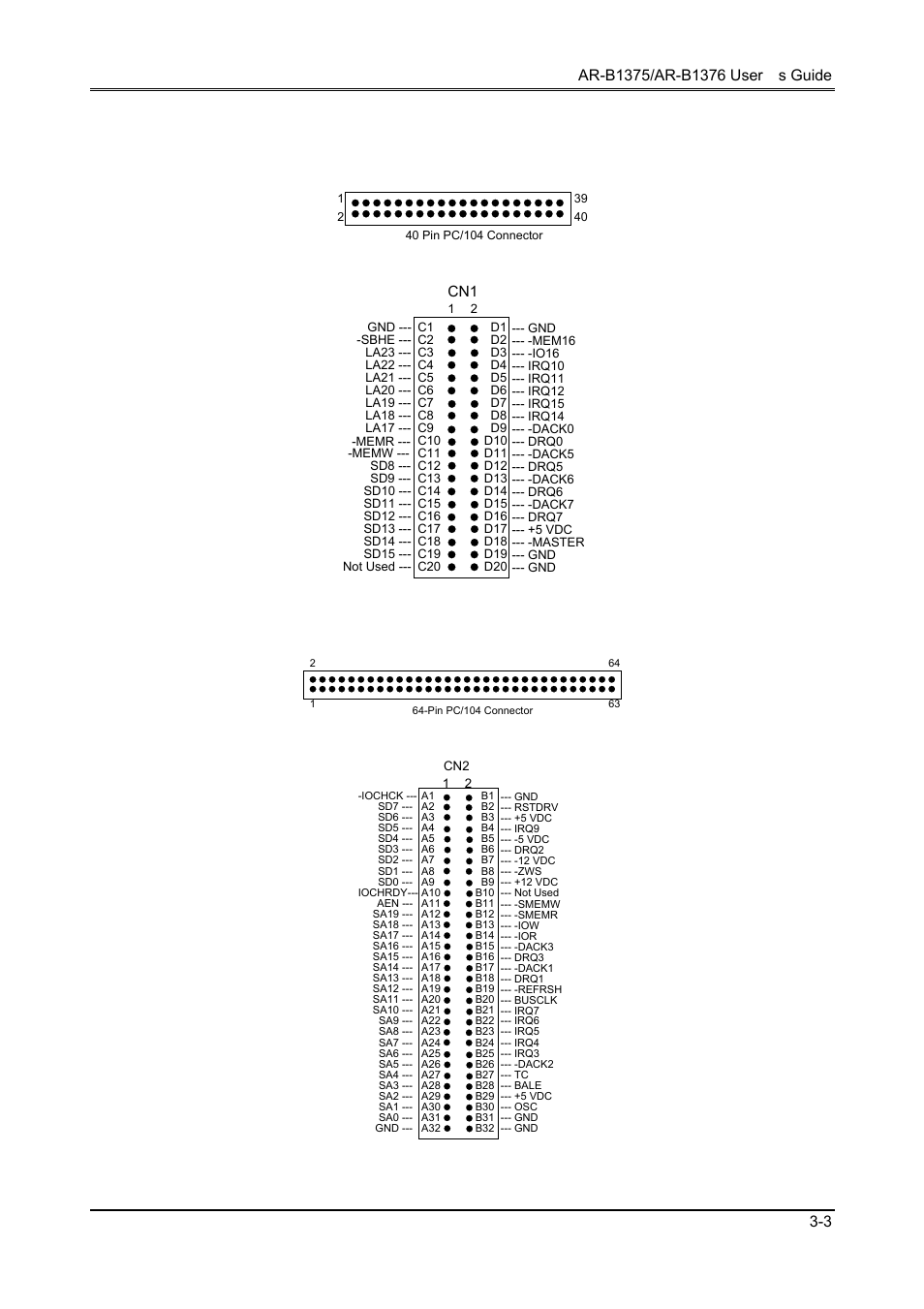 2 pc/104 connector | Toshiba 386SX User Manual | Page 21 / 69