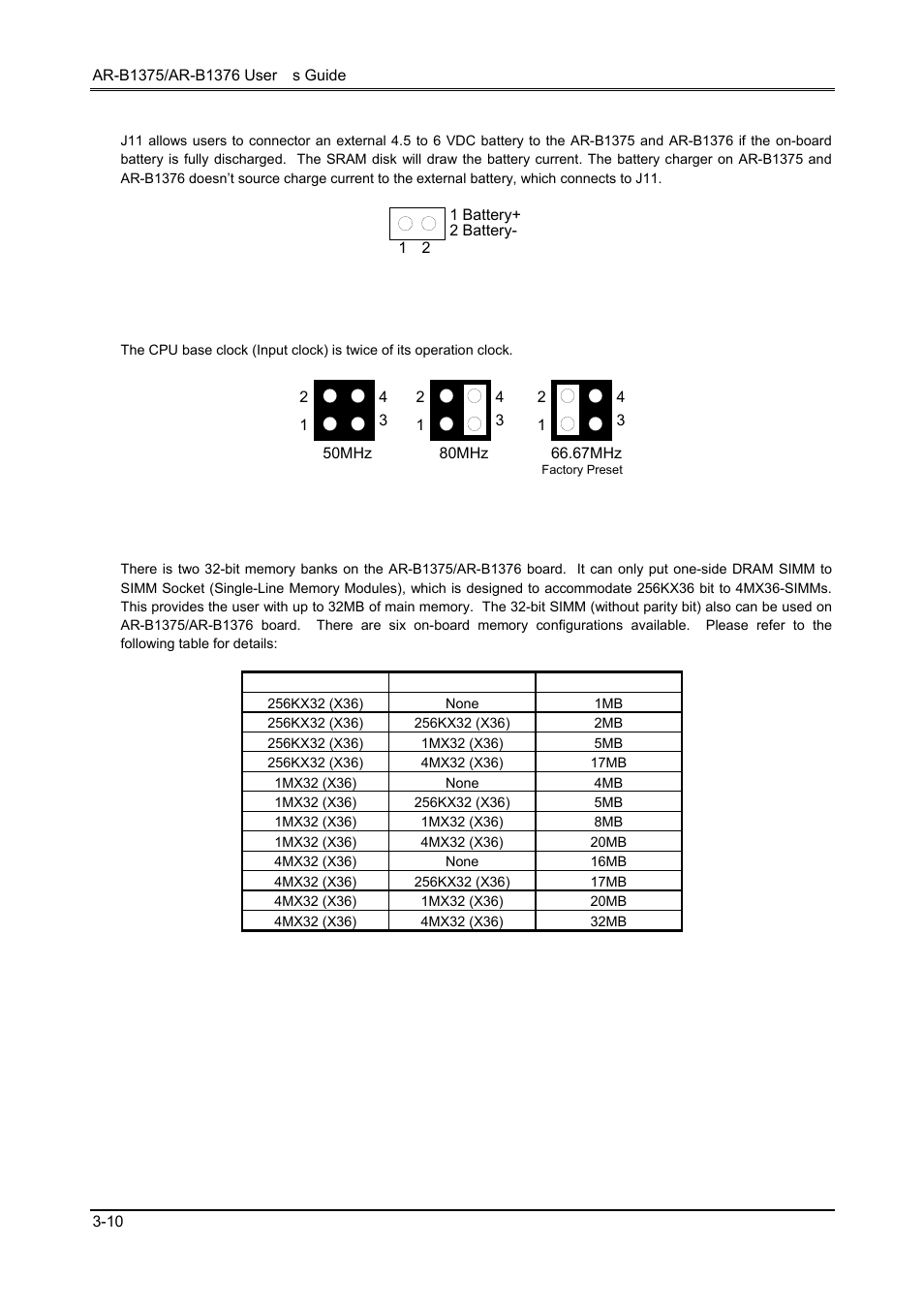 12 cpu base clock select (jp1), 13 dram configuration | Toshiba 386SX User Manual | Page 28 / 69