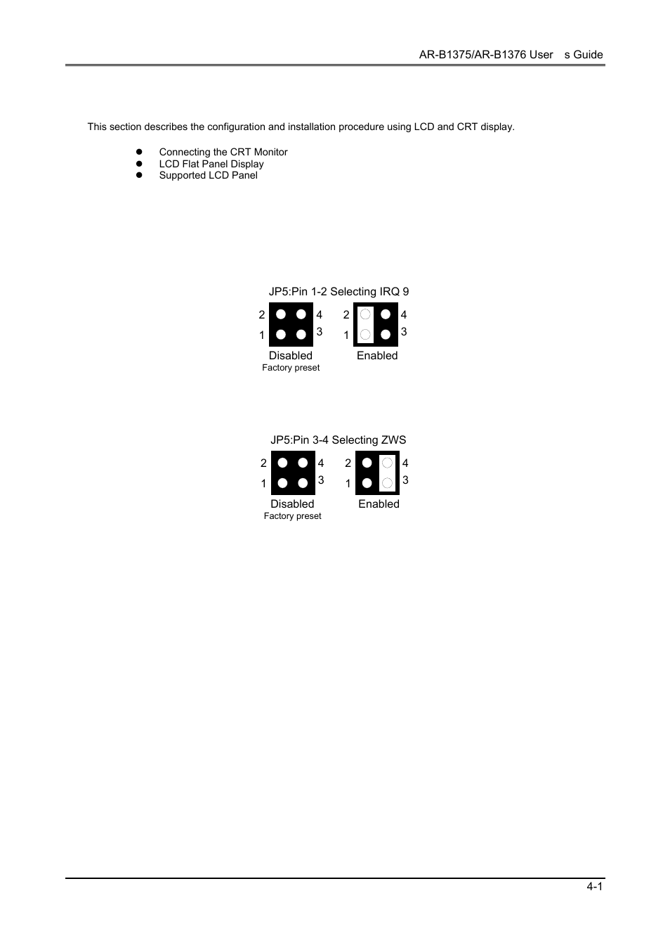 Crt/lcd flat panel display | Toshiba 386SX User Manual | Page 29 / 69