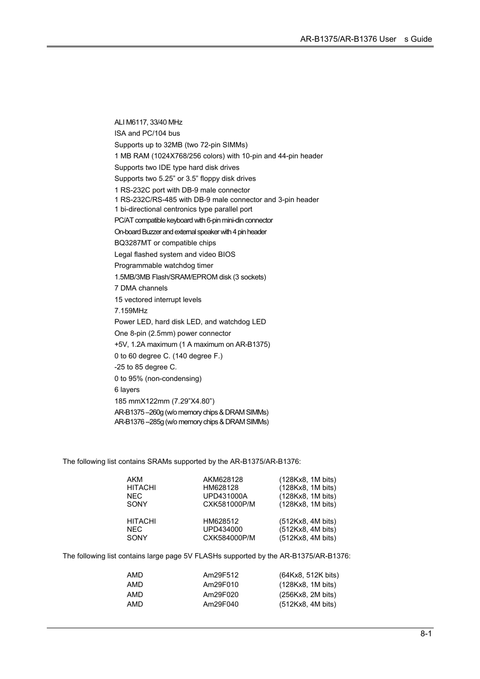 Specifications & ssd types supported, 1 specifications, 2 ssd types supported | Toshiba 386SX User Manual | Page 61 / 69