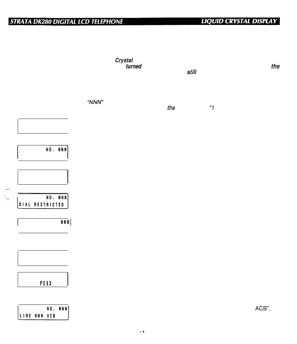 Summary of lcd functions | Toshiba Strata DK280 User Manual | Page 12 / 43