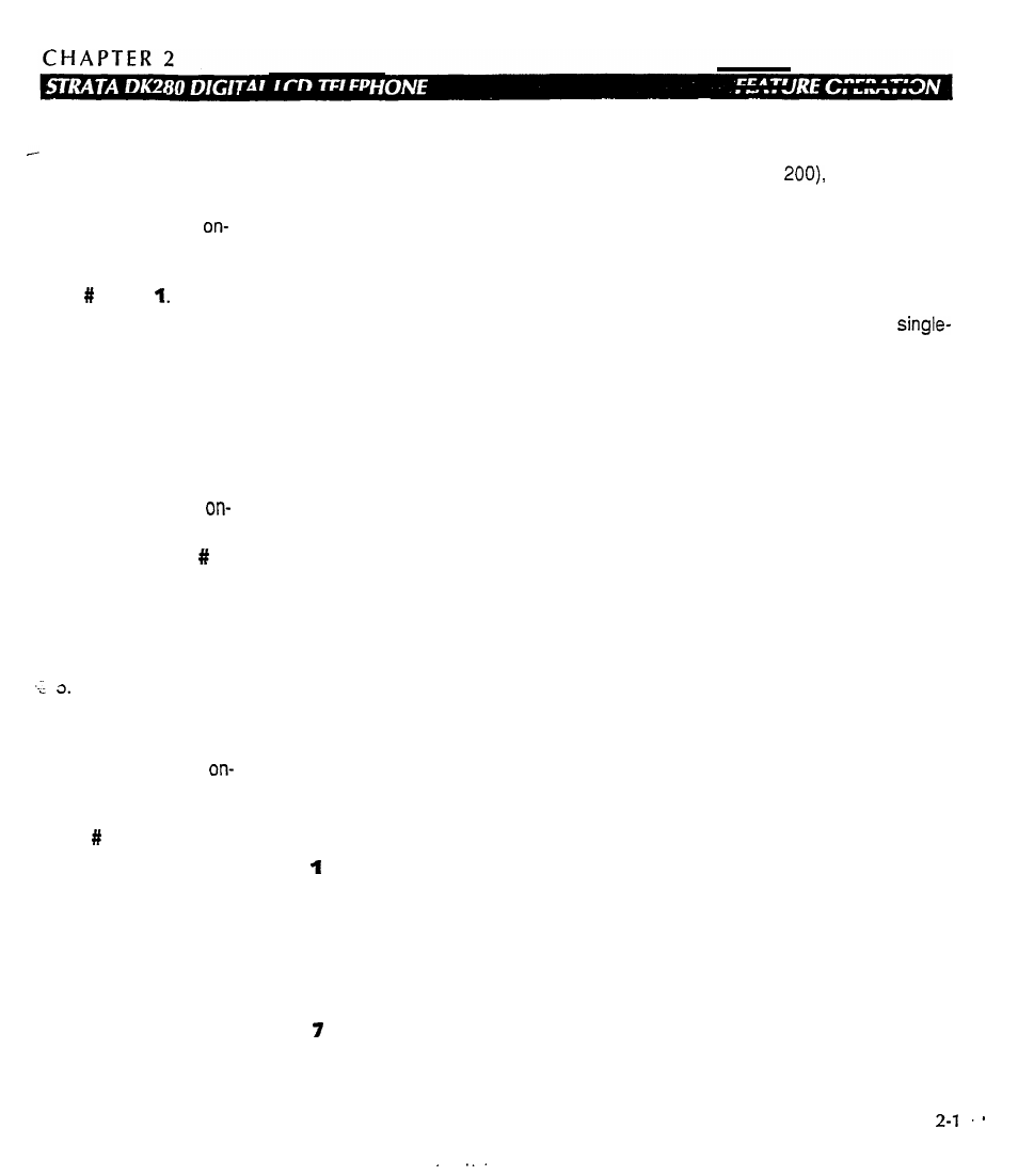 Chapter 2, Date/time/day adjustment | Toshiba Strata DK280 User Manual | Page 19 / 43