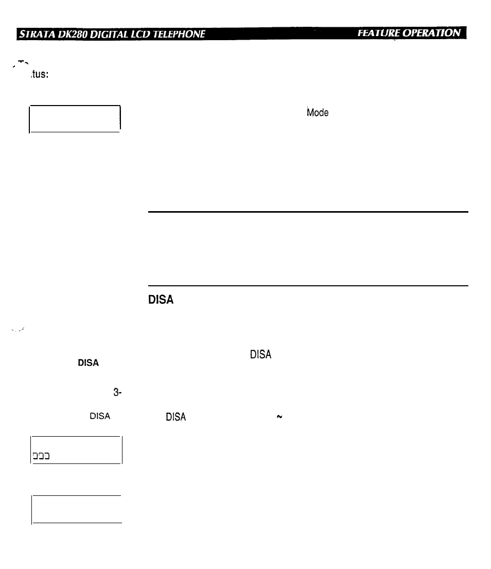 Busy field display, mode exit, disa security code | Toshiba Strata DK280 User Manual | Page 23 / 43