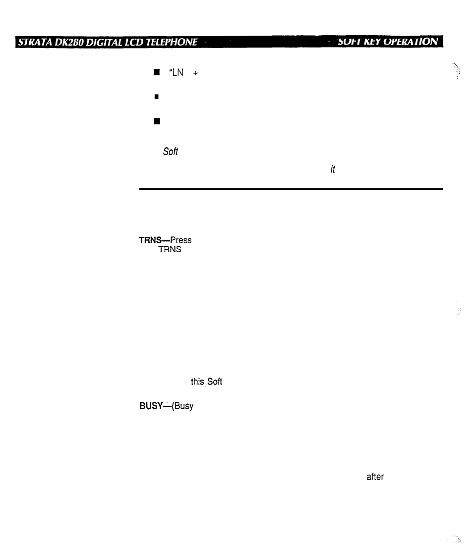 Soft key prompt definitions | Toshiba Strata DK280 User Manual | Page 29 / 43