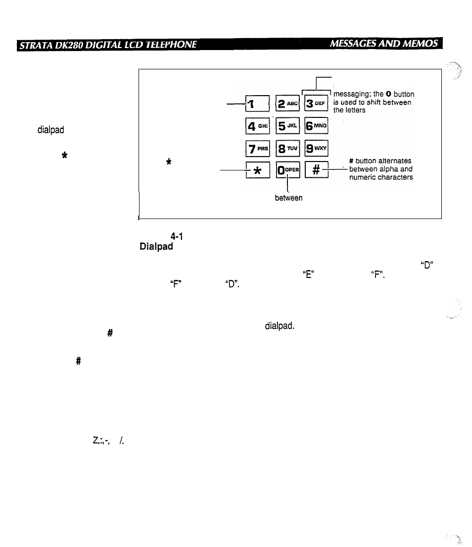 Dialpad information | Toshiba Strata DK280 User Manual | Page 32 / 43
