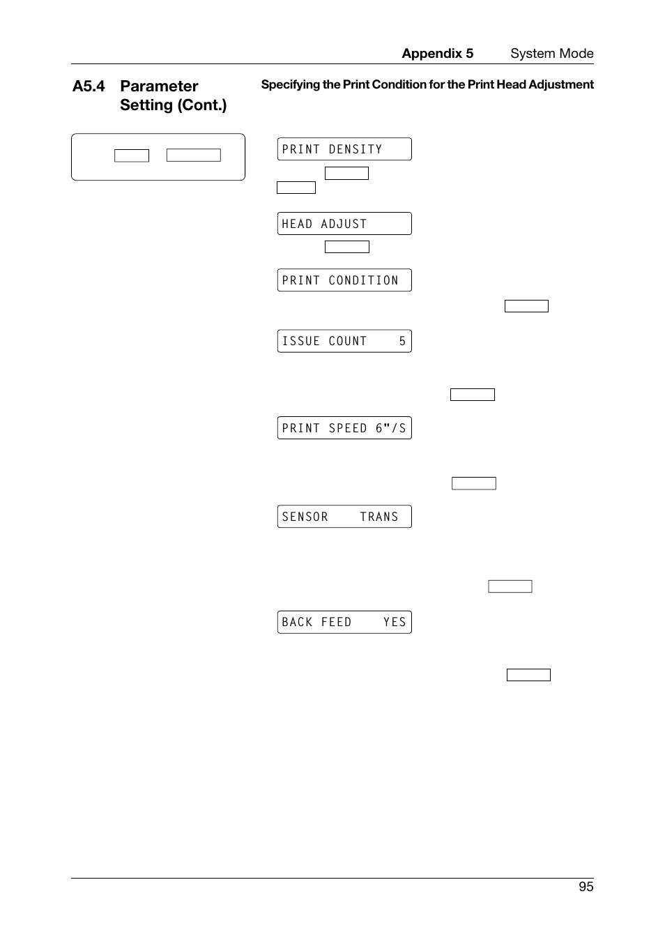 A5.4 parameter setting (cont.) | Toshiba TEC CB-426-T3-QQ User Manual | Page 103 / 122