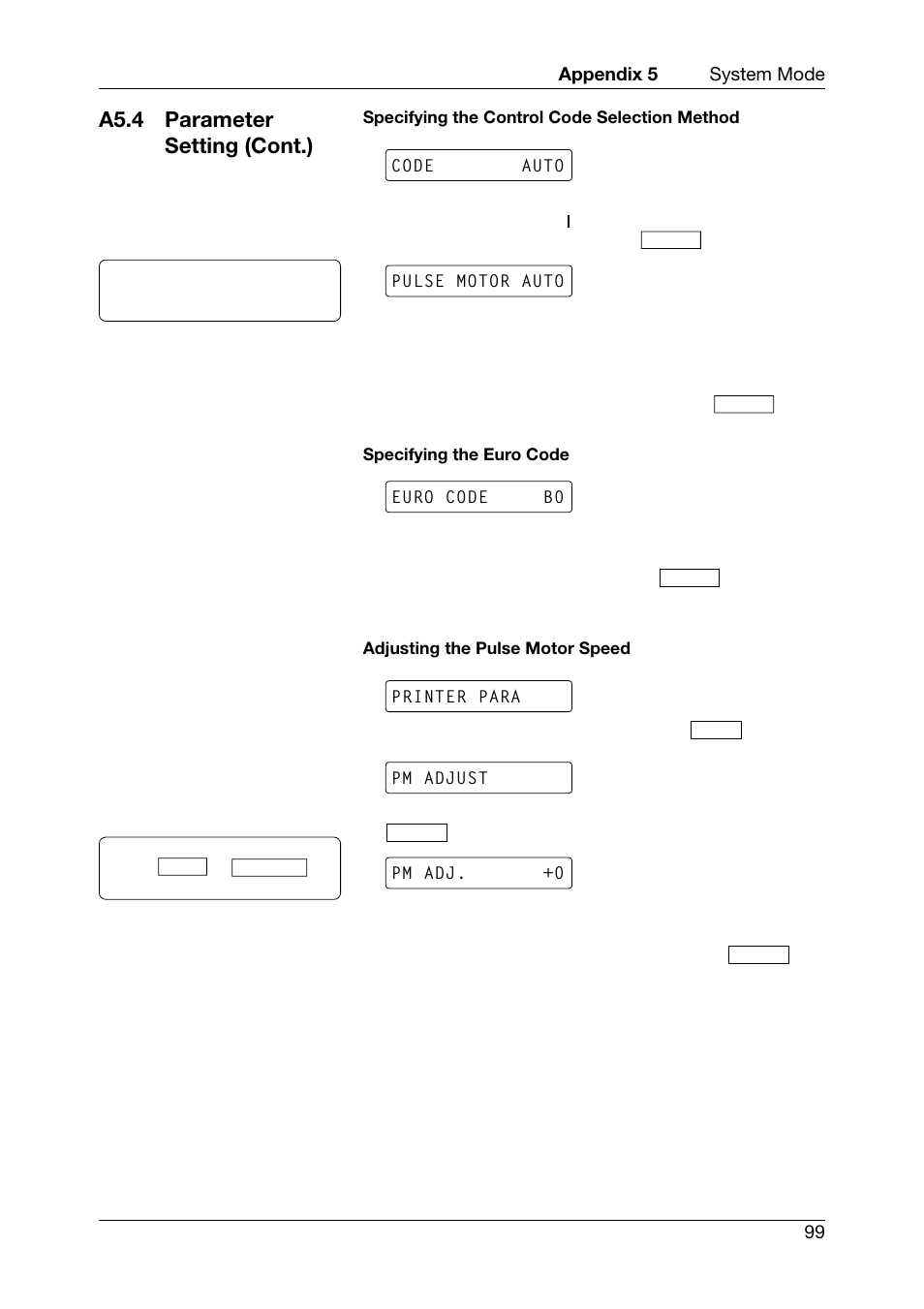 A5.4 parameter setting (cont.) | Toshiba TEC CB-426-T3-QQ User Manual | Page 107 / 122