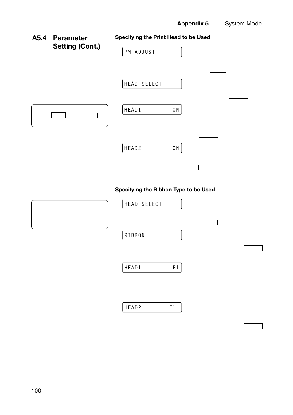 A5.4 parameter setting (cont.) | Toshiba TEC CB-426-T3-QQ User Manual | Page 108 / 122