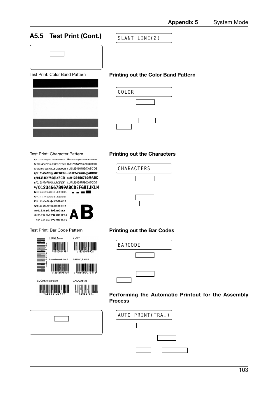 A5.5 test print (cont.) | Toshiba TEC CB-426-T3-QQ User Manual | Page 111 / 122