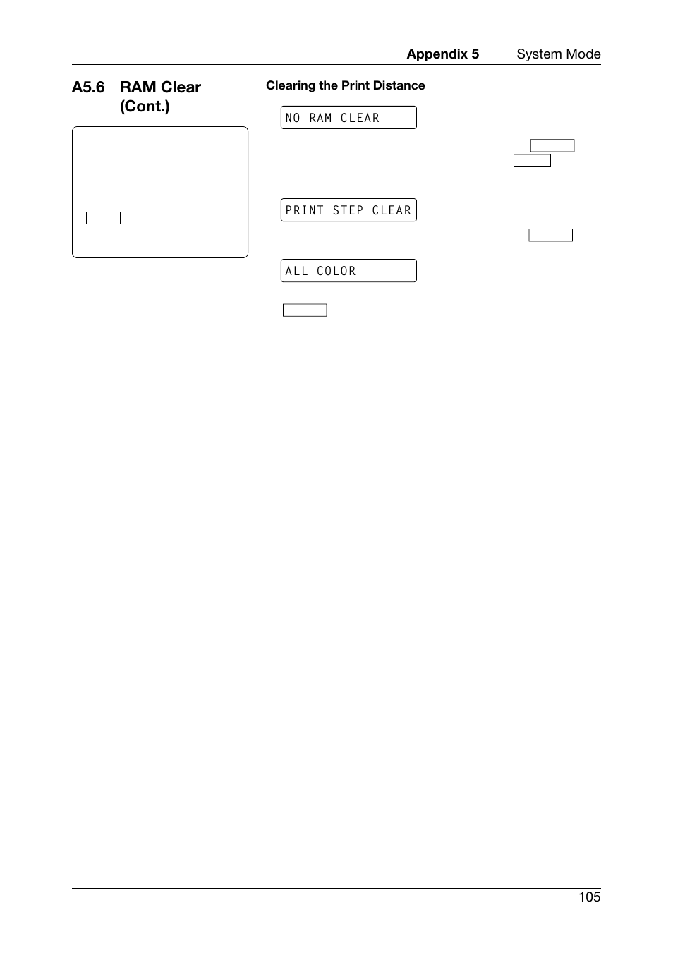 A5.6 ram clear (cont.) | Toshiba TEC CB-426-T3-QQ User Manual | Page 113 / 122