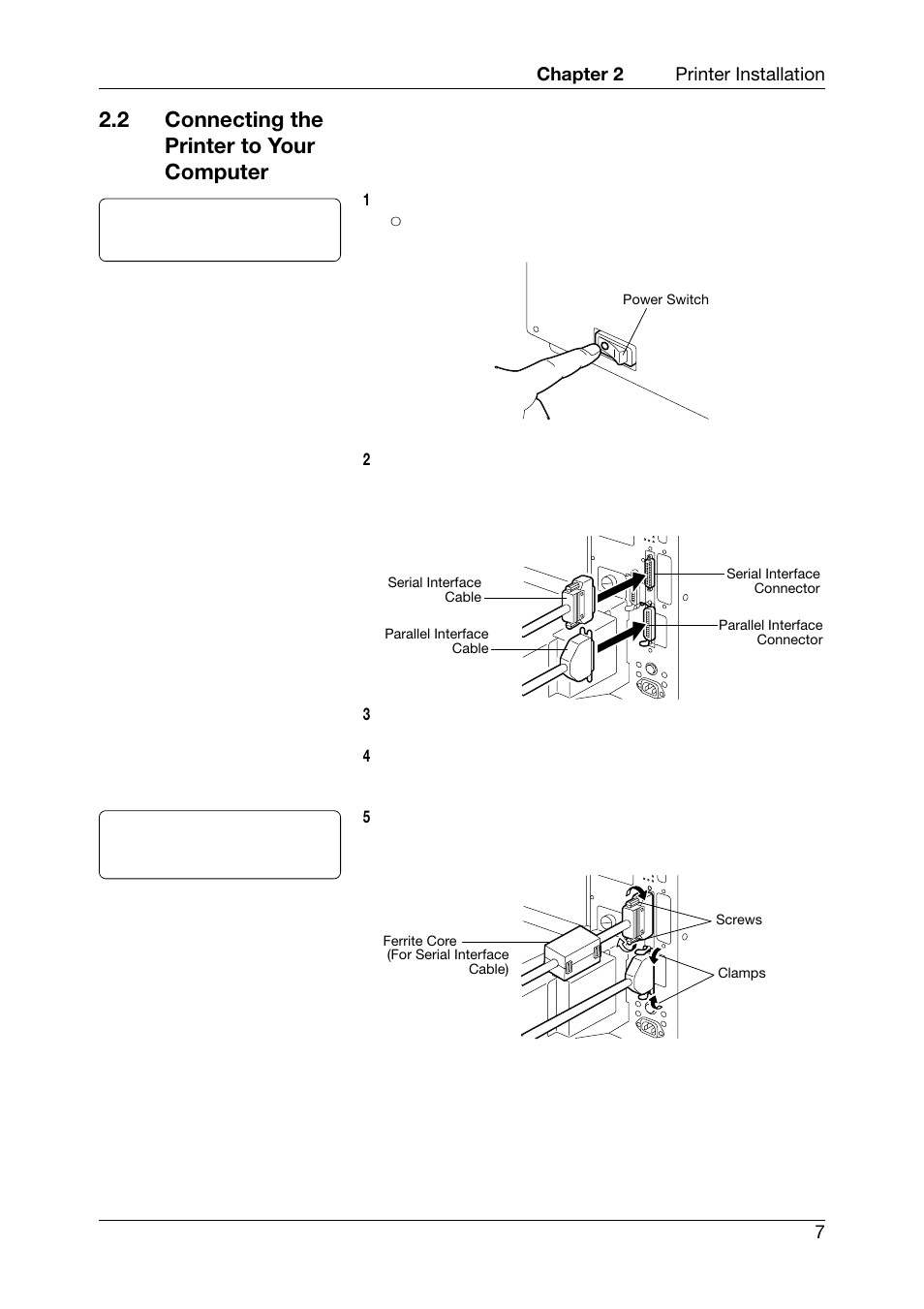 2 connecting the printer to your computer | Toshiba TEC CB-426-T3-QQ User Manual | Page 15 / 122