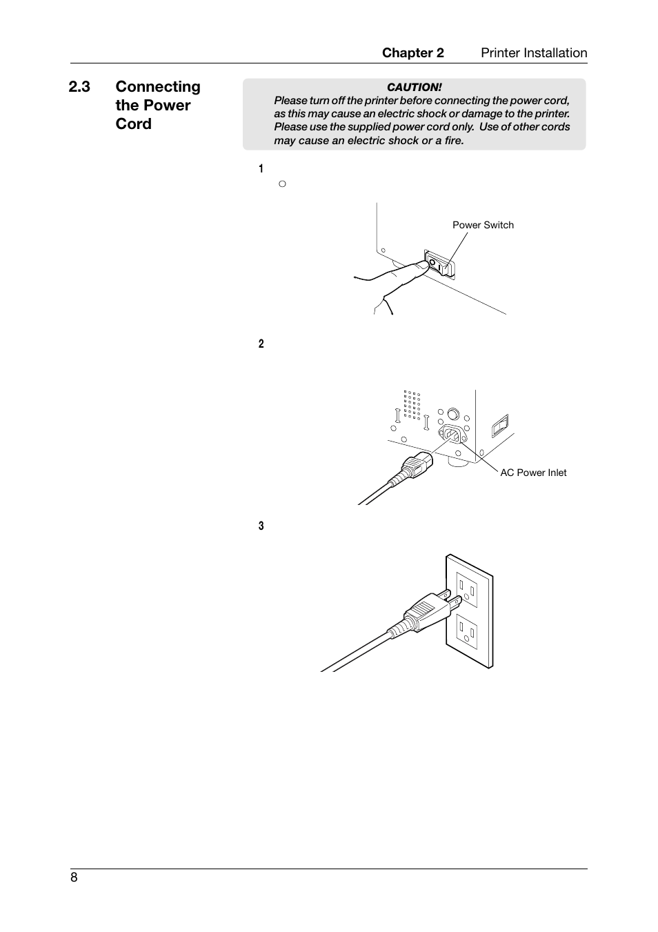 3 connecting the power cord | Toshiba TEC CB-426-T3-QQ User Manual | Page 16 / 122