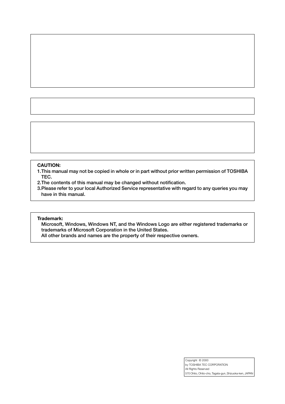 Toshiba TEC CB-426-T3-QQ User Manual | Page 2 / 122
