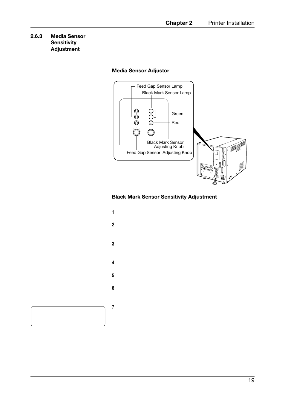 Media sensor sensitivity adjustment | Toshiba TEC CB-426-T3-QQ User Manual | Page 27 / 122