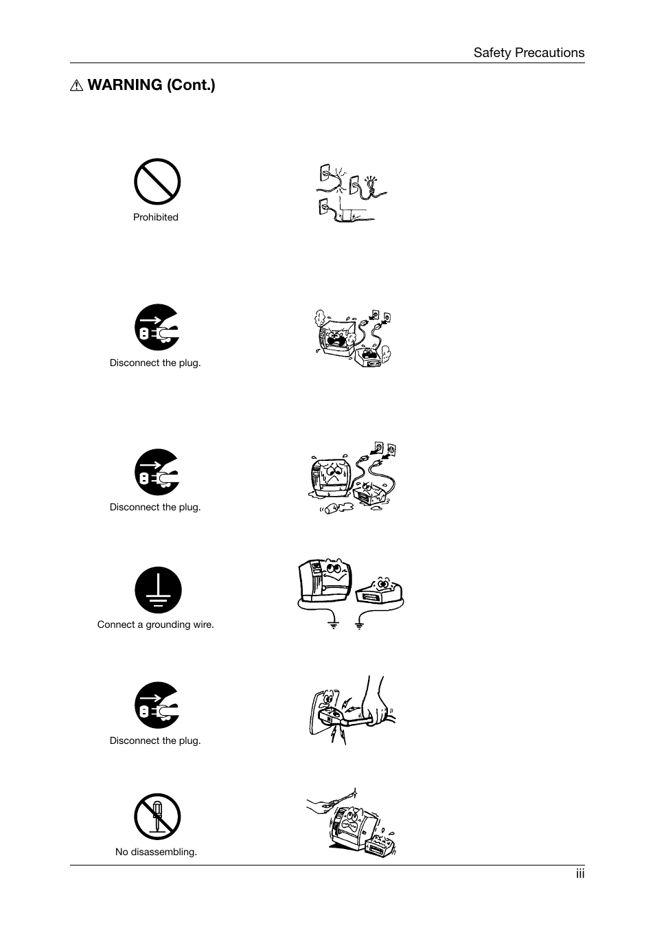 Warning (cont.) | Toshiba TEC CB-426-T3-QQ User Manual | Page 5 / 122